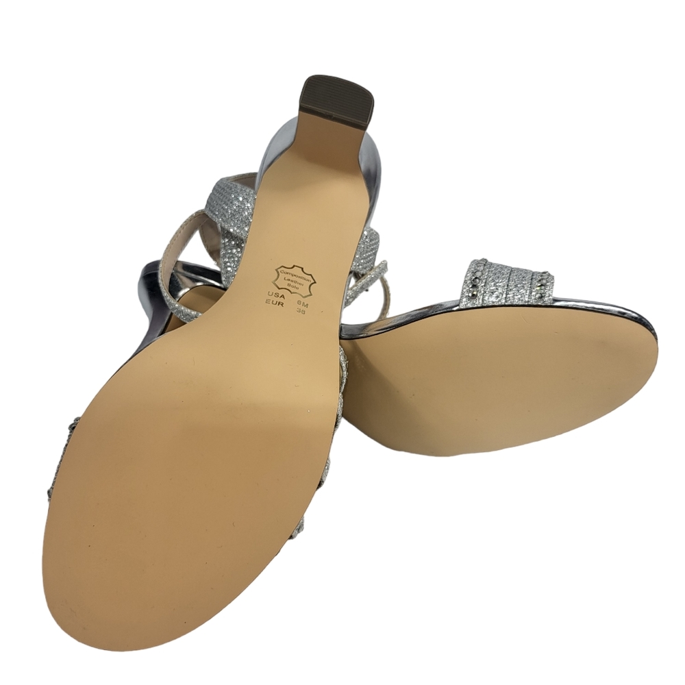 Nina Nelena Evening Sandals Silver 6 - Picture 8 of 8